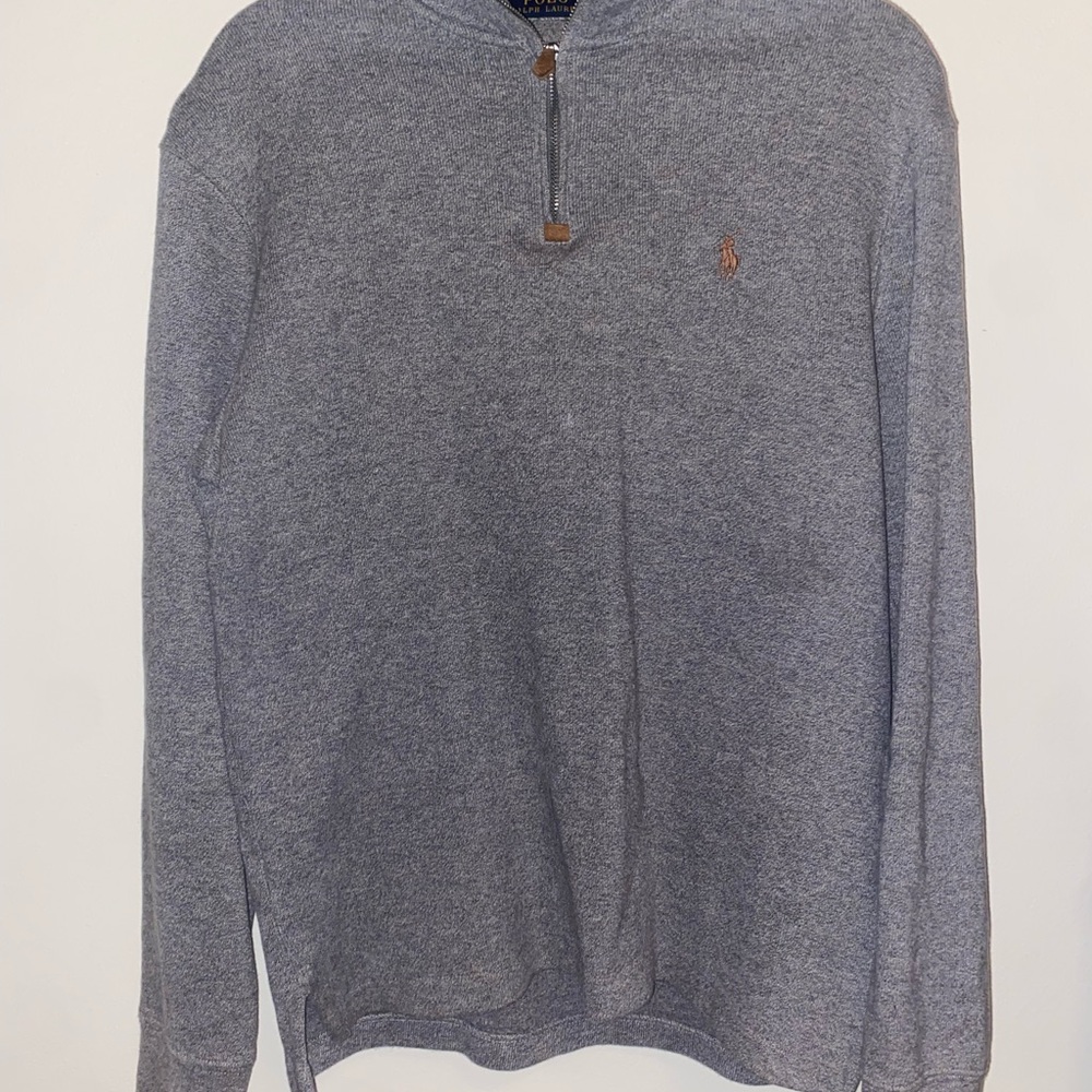 Polo by Ralph Lauren Men's Heather Gray Zip-Up Sweater